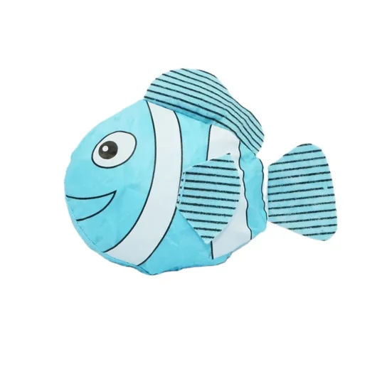 Supermarket Grocery Tote Sustainable Reusable Folding Bag Polyester Carry Collapsible Blue Fish Shopping Bag