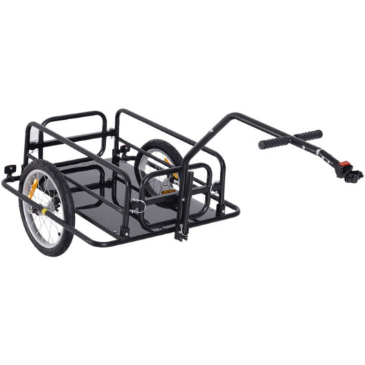 Homcom - Folding Bicycle Cargo Storage Cart and Luggage Trailer with Hitch