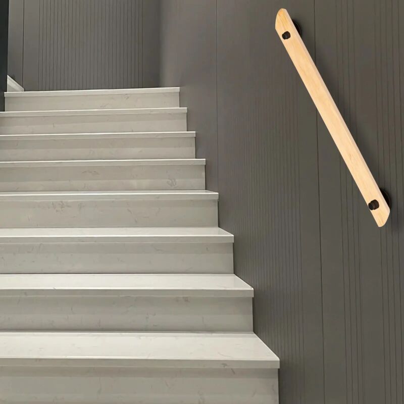 Stair Handrail Solid Wood Staircase Grab Wall Rail Bannister Safe Railing 1m