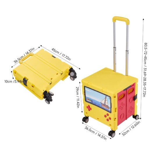 Folding 32L Shopping Trolley Cart with Wheels