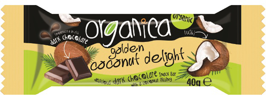 Organica Golden Coconut Dark Chocolate Bar - 40g