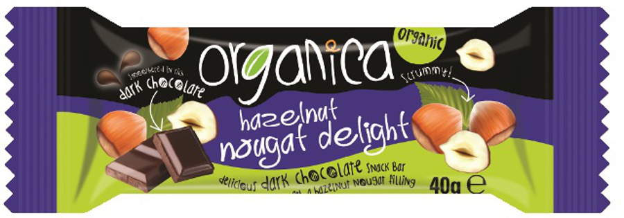 Organica Hazelnut Nougat Dark Chocolate Bar - 40g