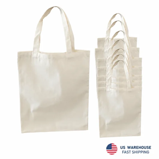 Reusable Grocery Shopping Bag Hot Sale Blank Handle Gift Shopping Bags Fashion USA Warehouse Sublimation Tote Bag